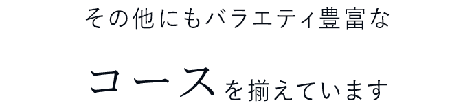 その他にもバラエティ豊富なコースを揃えています